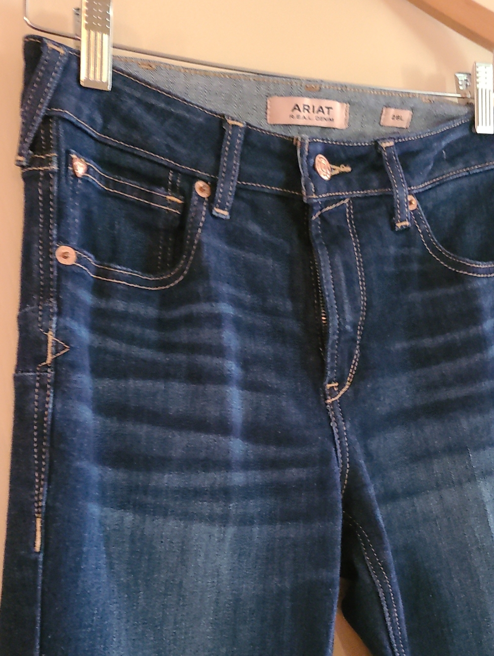 Ariat Real Denim High Rise Ballary Bootcut Jeans Dark Wash Cowgirl - Picture 6 of 17